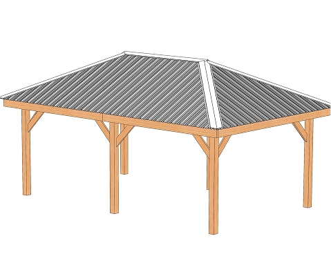 Навес с вальмовой крышей